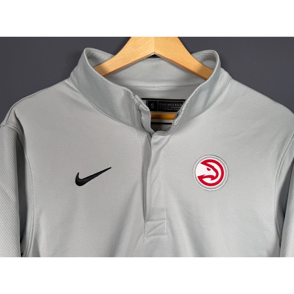 Nike NBA Atlanta Hawks Mens Small Grey Quarter Zip Pullover Jacket
